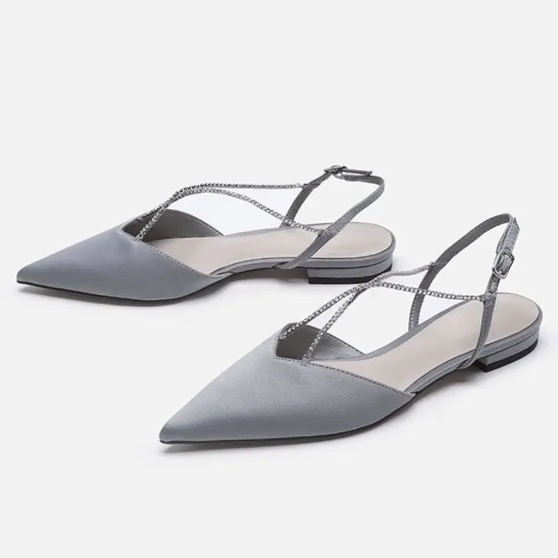 Chain-Detail Slingback Flats